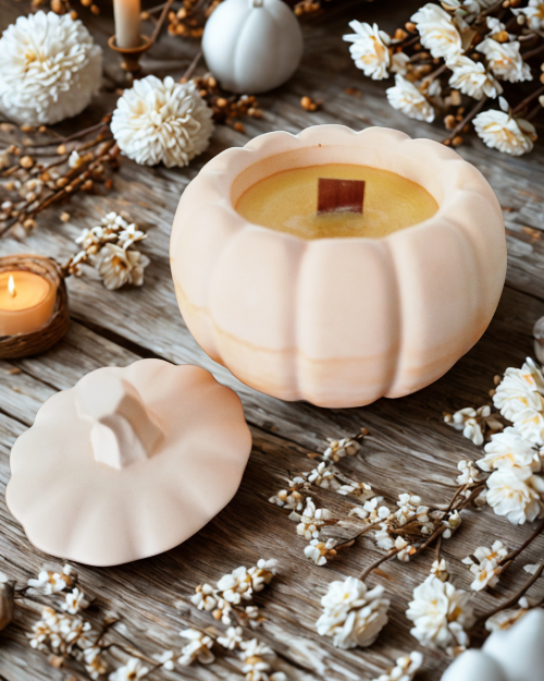 bougie citrouille faite main en Raysin 200 .