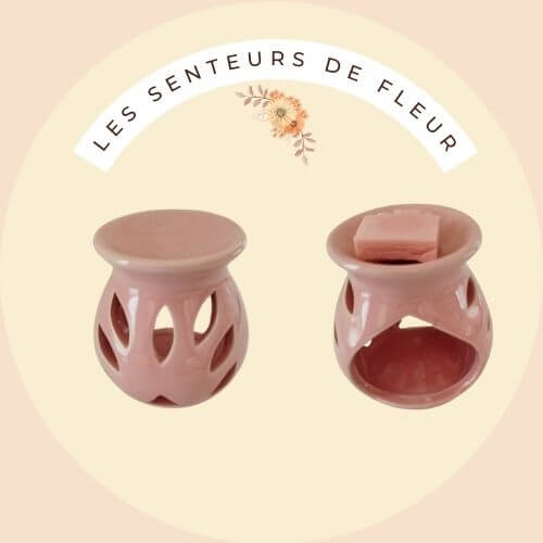 Brûleur de fondants - Thalassa de couleur rose, idéal pour diffuser des huiles essentielles.