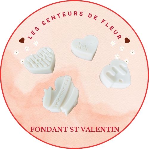 Cœurs fondants parfumés - Collection Love, assortis de formes en cœur pour la Saint-Valentin.