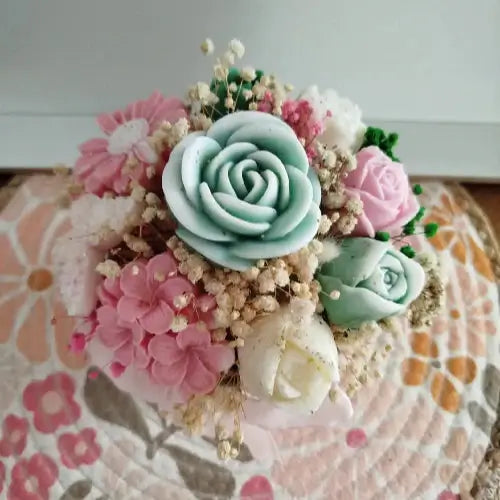 Zoom sur Bouquet de fondants parfumés les fleurs parfumées en cire de soja aux teintes douces