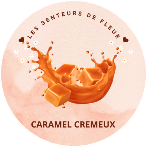 Fondant parfumé - Caramel Crémeux, en forme élégante, aux teintes chaudes et onctueuses.