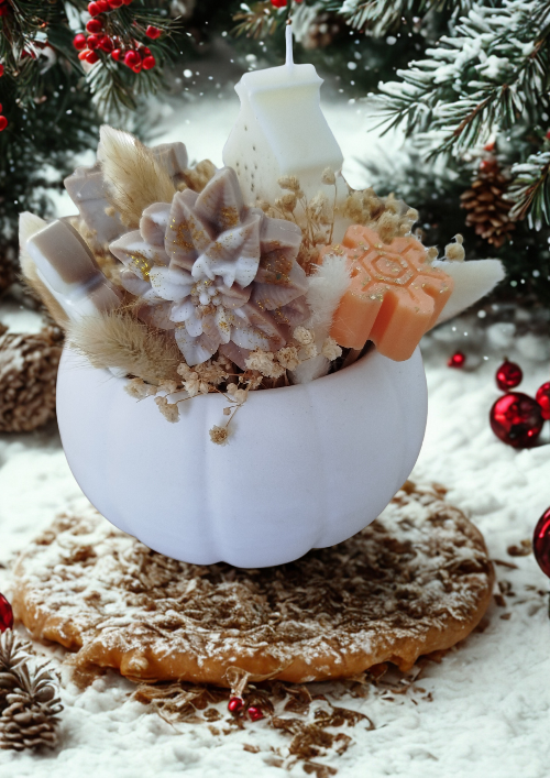 Centre de Table Parfumé – faits main, délicates teintes naturelles.