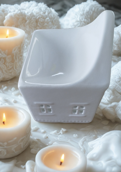 Brûleur de Fondants Parfumés Maison en Céramique décoratif, lumière douce et ambiance cosy